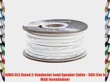 12AWG CL2 Rated 2-Conductor Loud Speaker Cable - 50ft (For In-Wall Installation)