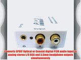 CKITZE BG-420 Digital SPDIF/Coaxial to Analog L/R RCA Audio Decoder with 3.5mm Headphone Jack