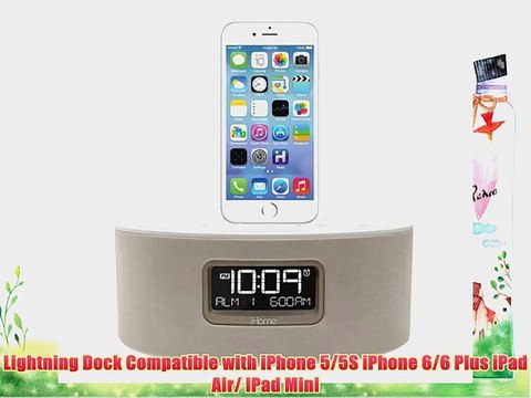 iHome iDL46 Lightning Dock Clock Radio and USB Charge/Play for iPad/iPod and iPhone 5/5S and