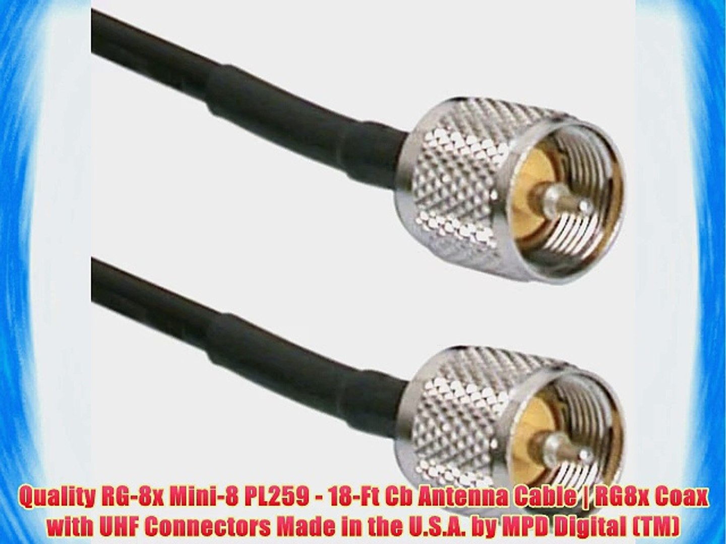 CB Radio Antenna VHF Coax Cable 50ft PL-259 Connectors