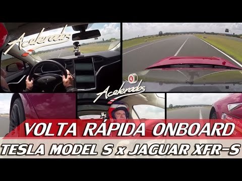 TESLA MODEL S X JAGUAR XFR-S - VOLTA RÁPIDA ONBOARD #34 COM RUBENS BARRICHELLO | ACELERADOS