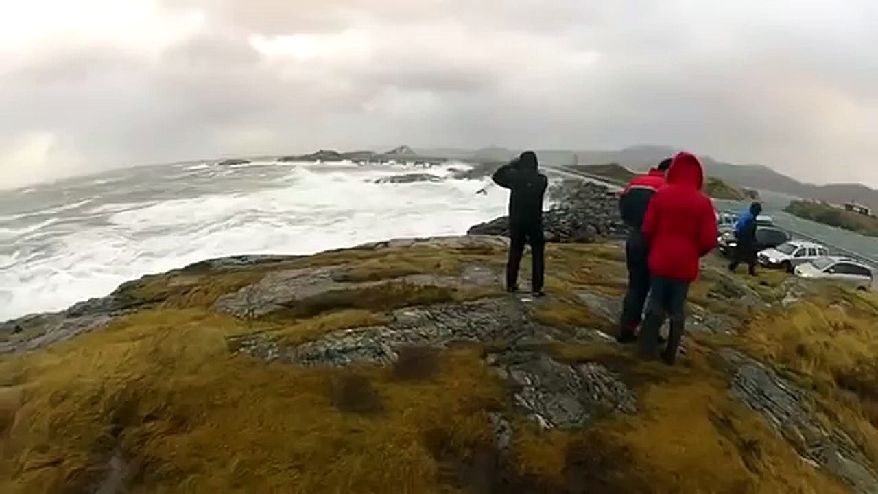 Dangerous Norway's Atlantic Ocean Road