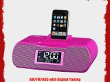 FM-RBDS / AM / Aux-in Digital Tuning Atomic Clock Radio with iPod Dock