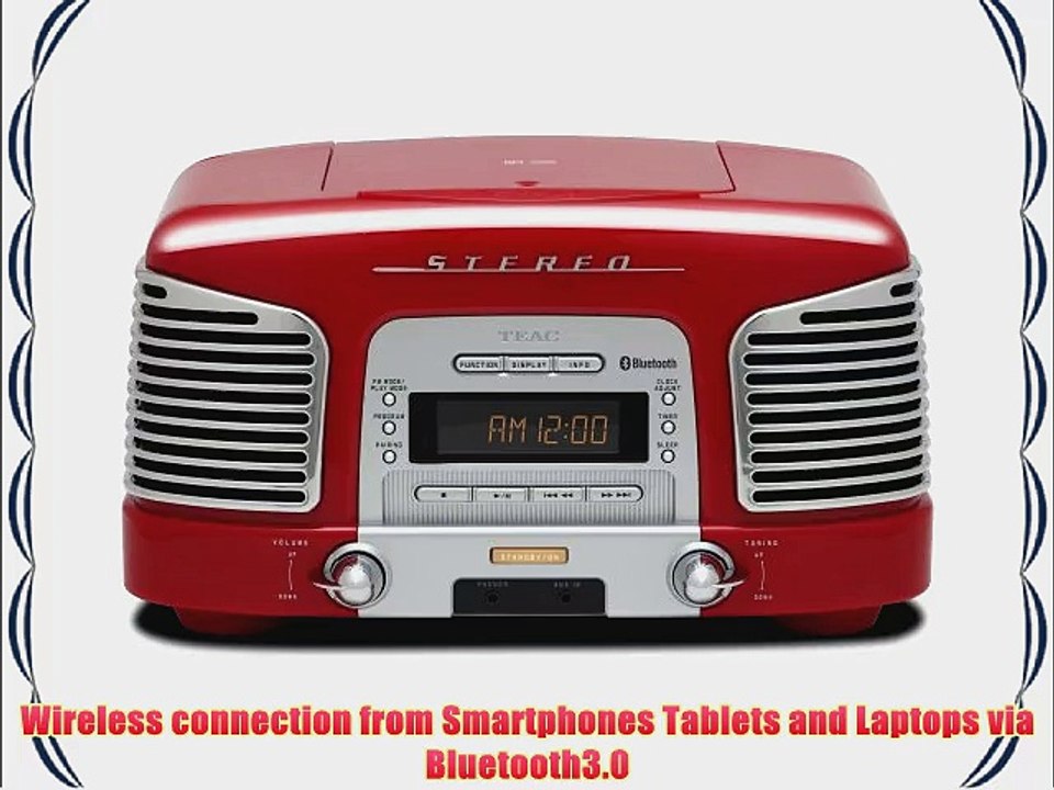 Teac SL-D930-R 2.1 Channel Premium Bluetooth/Radio/CD Sound System (Red)