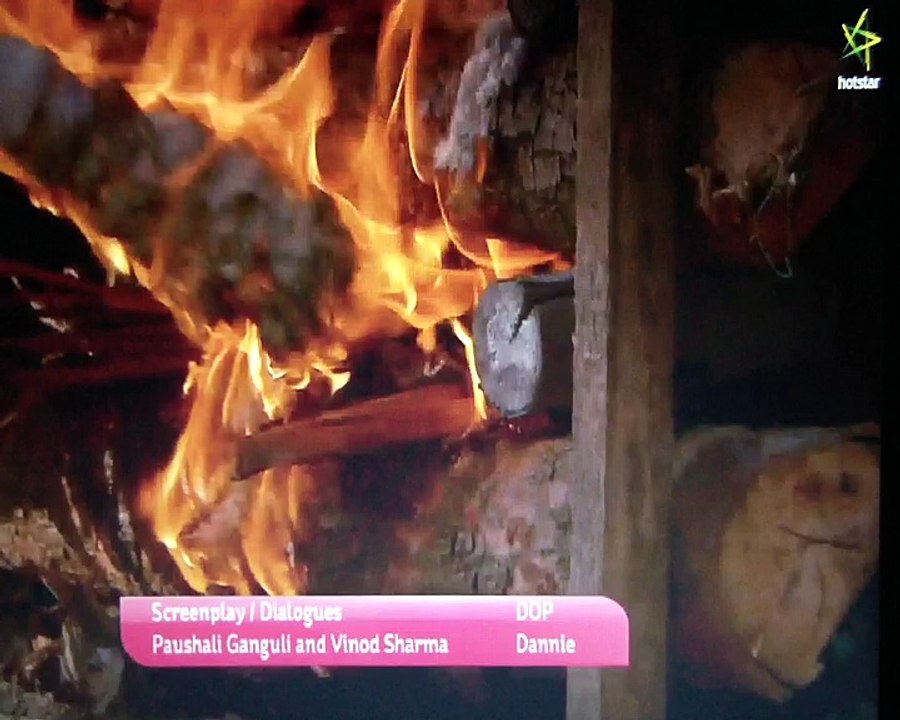 Cremation of a family member in a show