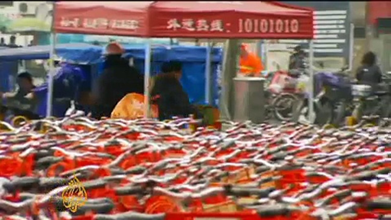 China city banking on bikes