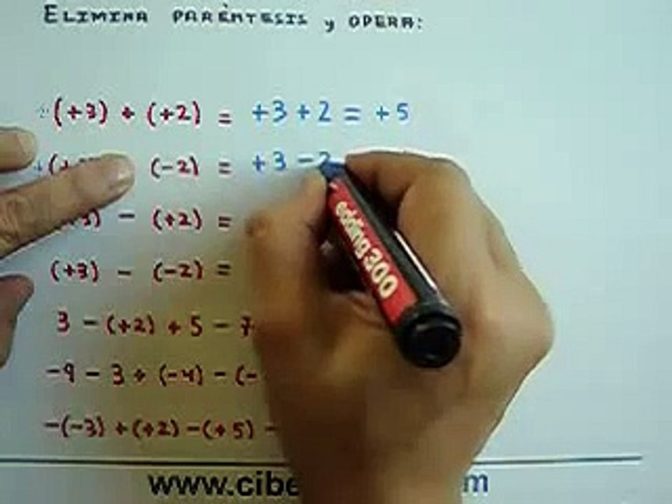 Operaciones con paréntesis: Suma y Resta de Enteros