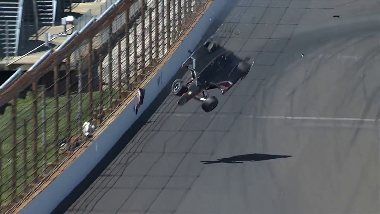 Indycar Indy500 2015 Practice Huge Crash Flip Castroneves