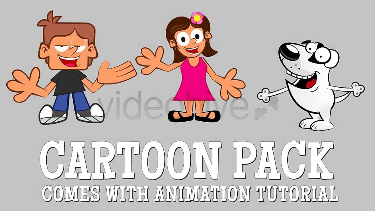 After Effects Project Files - Cartoon Character Pack of Boy Girl and Dog - VideoHive 3624390