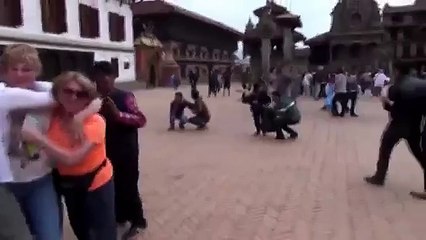 Nepal Earthquake- The moment the temples collapsed.
