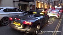 Rich ARAB Millionaire Boy Racers! Supercars in London! Ferrari California, 458, Audi R8 V8, BMW M5