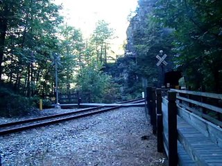 csx and ns trains at natural tunnel state park