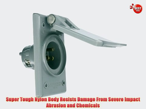 Leviton 5278-CWP 15 Amp 125 Volt Power Inlet Receptacle Straight Blade Industrial Grade