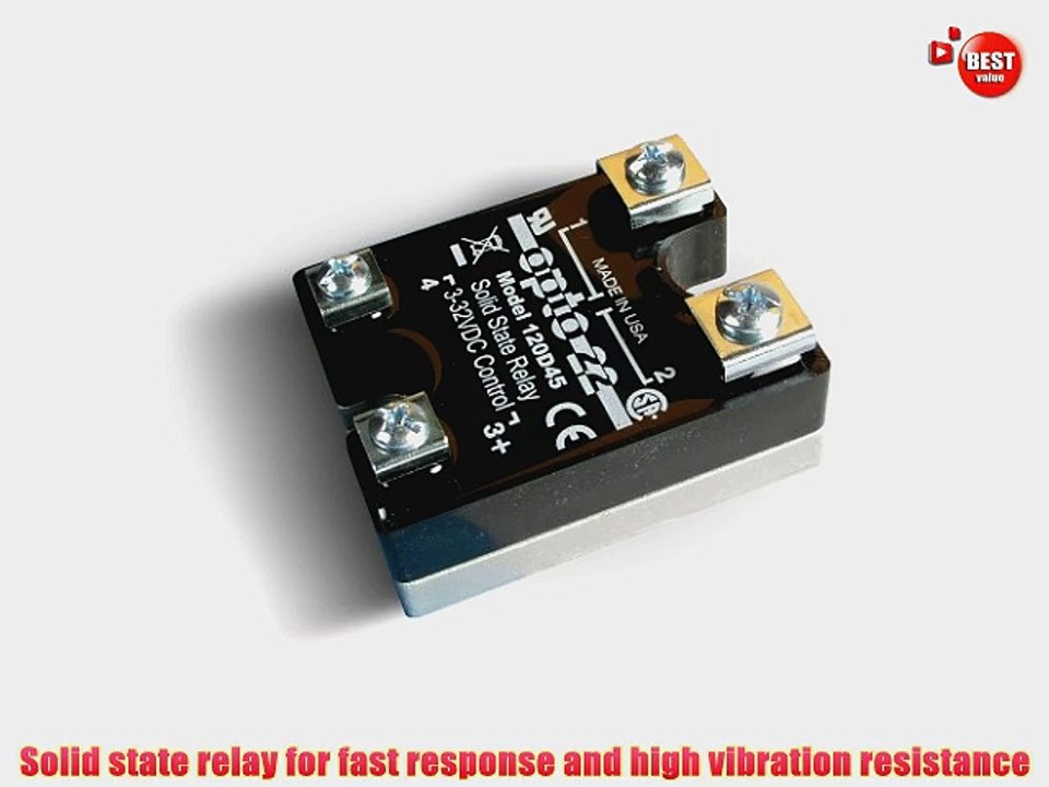 Opto 22 120D45 DC Control Solid State Relay 120 VAC 45 Amp 4000 V Optical Isolation