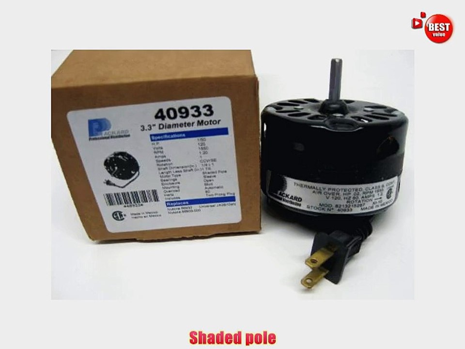 PACKARD 3.3 Inch Diameter Vent Fan Motor Direct Replacement For Nutone / Broan