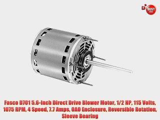 Fasco D701 5.6-Inch Direct Drive Blower Motor 1/2 HP 115 Volts 1075 RPM 4 Speed 7.7