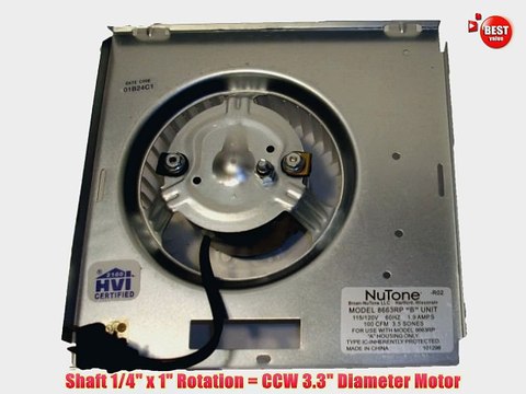 Nutone Motor (8663RP) Assembly # 97017705 1550 RPM 1.2 amps 115 volts