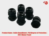 Amico 5 Pcs Waterproof PG11 Black Plastic Cable Glands Joints