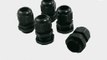 Amico 10-13mm Cables Waterproof PG16 Black Plastic Glands Connectors 5 Pcs