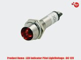 DC 12V 2 Pins Threaded Red LED Lamp Signal Indicator Pilot Light