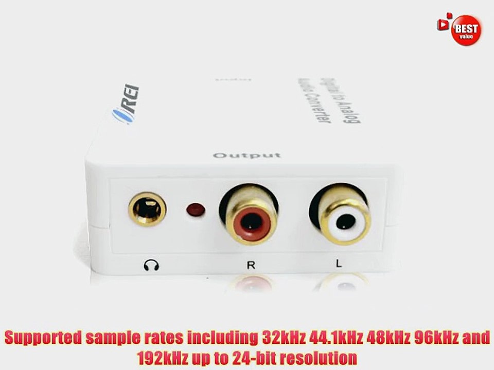Orei DA21 Optical SPDIF/Coaxial Digital to RCA L/R Analog Audio Converter with 3.5mm