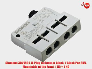 Siemens 3RV1901-1E Plug In Contact Block 1 Block Per 3RV Mountable at the Front 1 NO