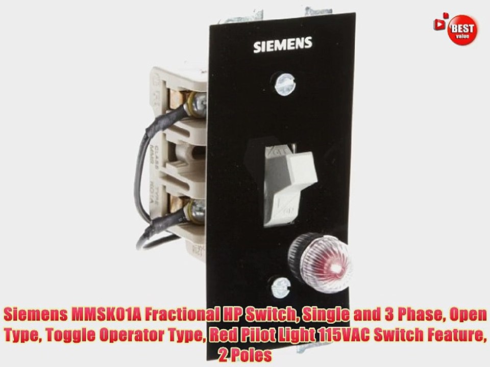 Siemens MMSK01A Fractional HP Switch Single and 3 Phase Open Type Toggle Operator Type