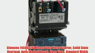 Siemens 14CUD12AA Heavy Duty Motor Starter Solid State Overload Auto/Manual Reset Open