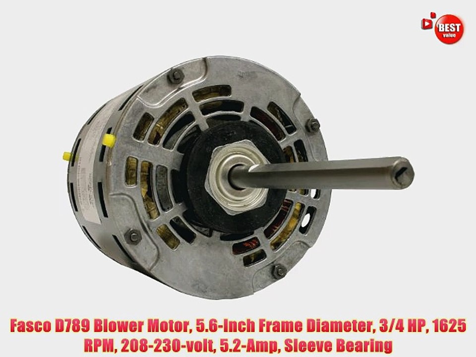 Fasco D789 Blower Motor 5.6-Inch Frame Diameter 3/4 HP 1625 RPM 208-230-volt 5.2-Amp