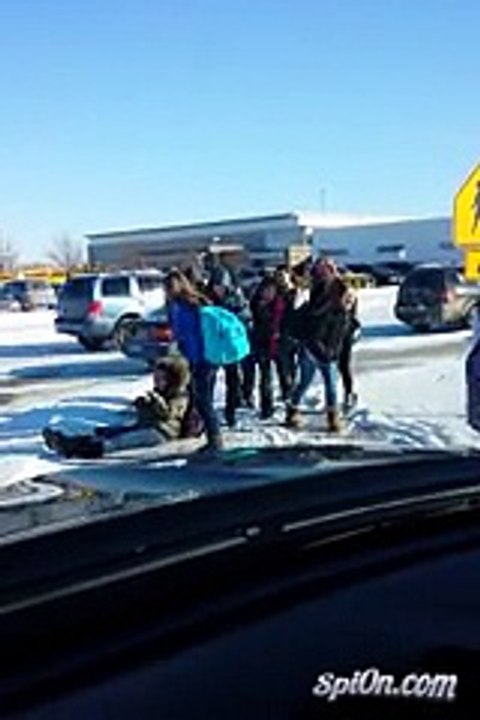 Guy Laughs at Kids Falling On Ice