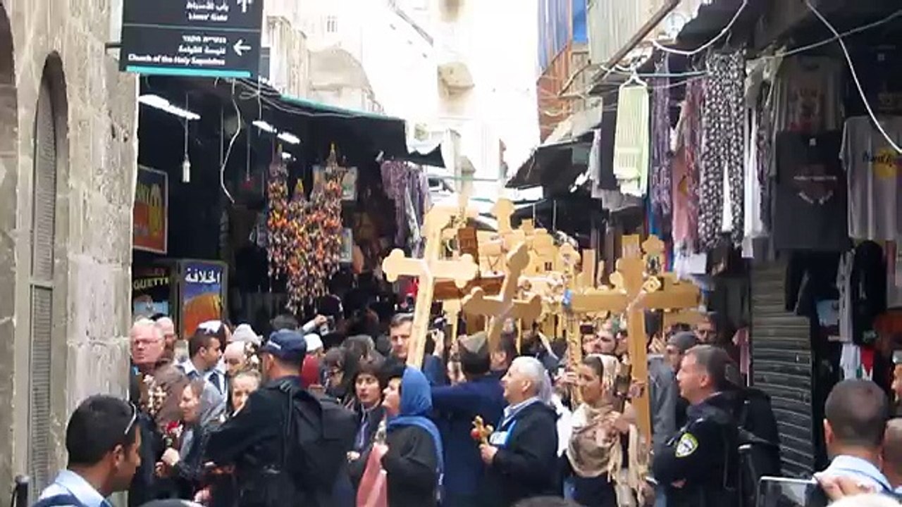 Orthodox Christians procession on Good Friday at the Via Dolorosa - Jerusalem with Bein Harim Tourism Services