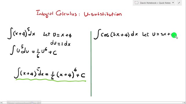 Integral Calculus II: U - Substitution by Changing Variables