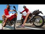 Hot Taiwanese girl Piao Piao (飄飄) wears short skirt dominating heavyweight motorcycle!