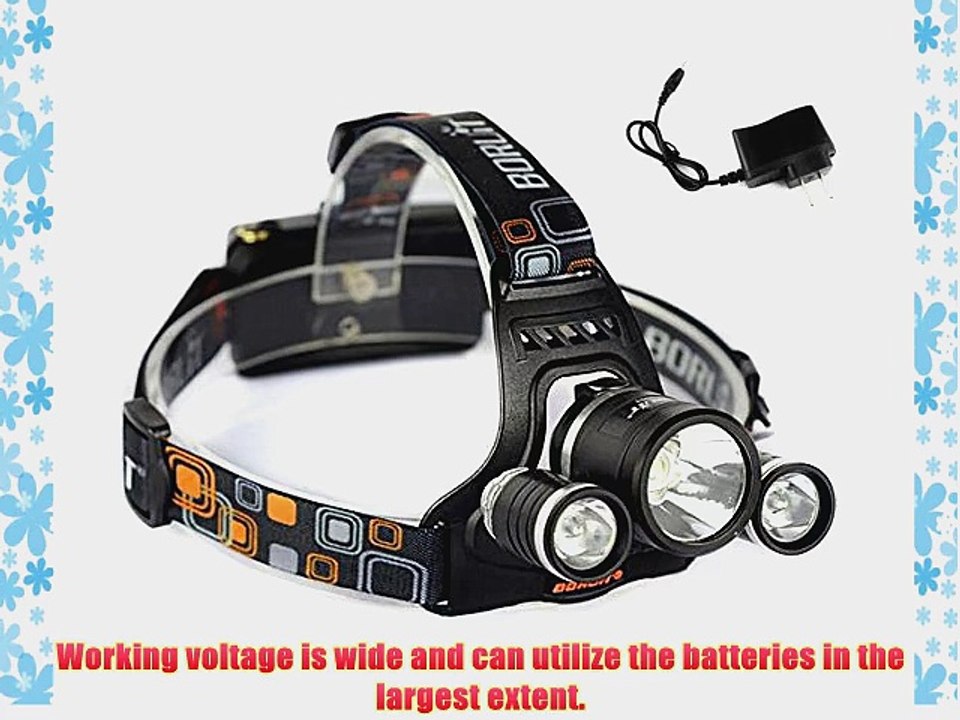 Welltop? USB 5000 Lumen 3x CREE 3?L2 XM-L 4 Modes Rechargeable Led USB Headlamps Head Lamps