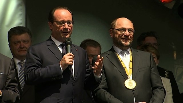 Discours place Katschhofen, à Aix-la-Chapelle, à l'occasion de la remise du Prix Charlemagne à M. Martin SCHULZ