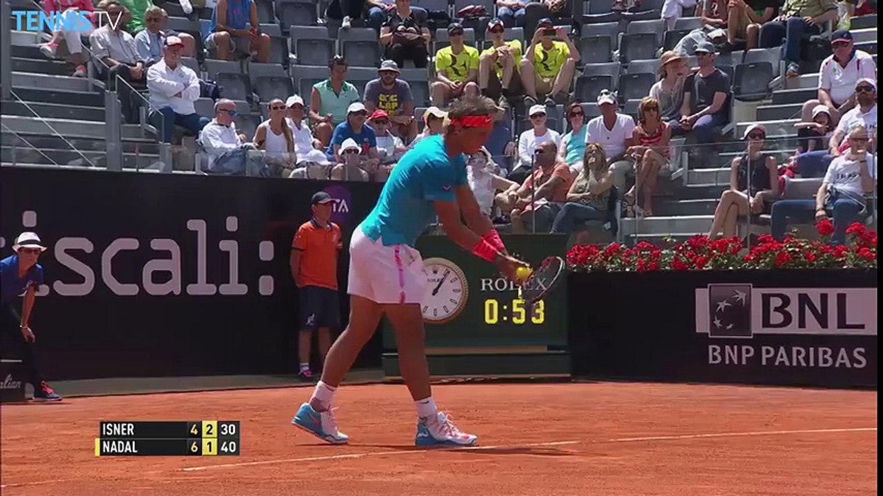 Rafael Nadal vs John Isner - Rome Open 2015 Hot Shot - ateeksheikh