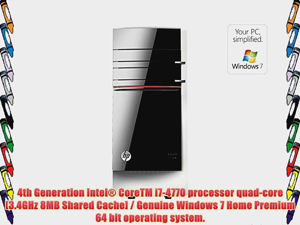 HP Envy 700 Series Desktop - 4th Gen. Intel Core i7-4770 Quad Core - 12GB RAM - 1TB Hard Drive