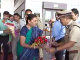 Anandiben Patel Gujarat CM Departs from Ahmedabad Airport