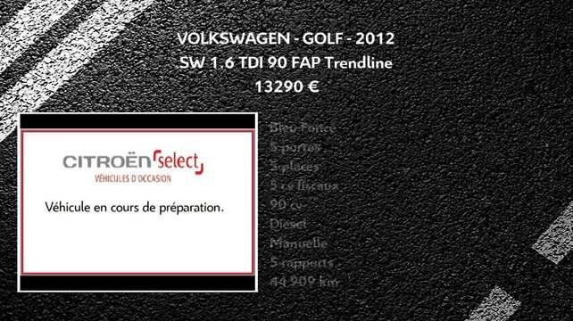 Annonce Occasion VOLKSWAGEN Golf VI SW 1.6 TDI 90 FAP Trendline 2012