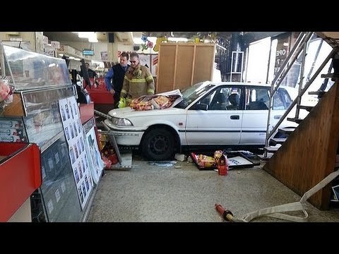 Woman crashes car through supermarket shop front window in Melbourne