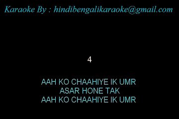 Download Video: Aah Ko Chahiye - Karaoke - Jagjit Singh - Mirza Ghalib (1988)