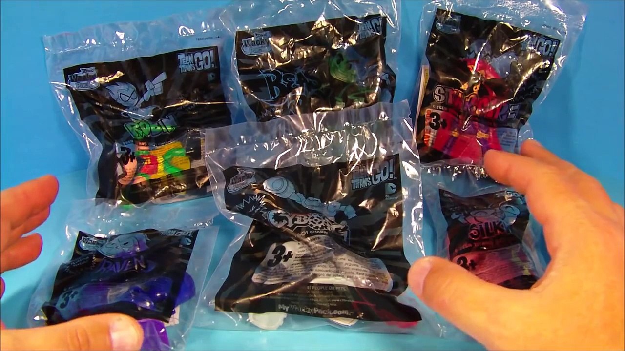 2014 DC COMICS TEEN TITANS GO! SET OF 6 SONIC DRIVE-IN KID'S MEAL TOY'S VIDEO REVIEW