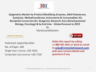 2019 Global Epigenetics Market Research on Market Shares and Growth Strategies