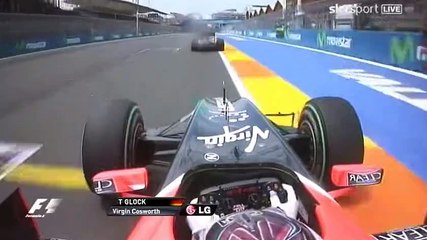 F1: Timo Glock and Bruno Senna battle Valencia 2010