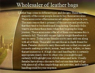 Leather Bags Manufacturers In India