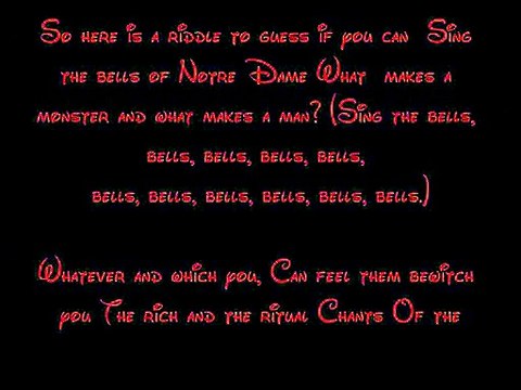The Bells Of Notre Dame (Reprise) - The Hunchback Of Notre Dame Lyrics HD