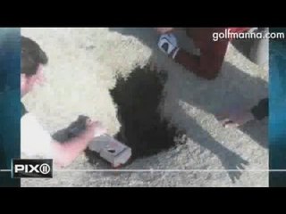 Golf course accidents - sinkhole swallows man