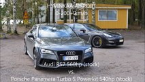 Audi RS7 560 hp vs Porsche Panamera Turbo S Powerkit 540 hp drag race