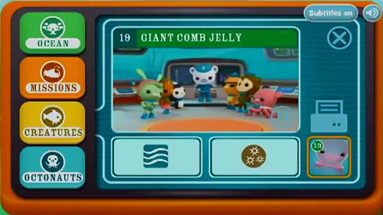 Octonauts Creatures GIANT COMB JELLY (3D video) video Dailymotion