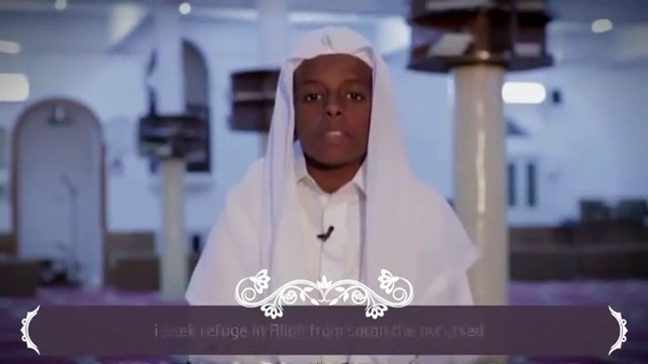 A boy recitation the Quran very beautifully